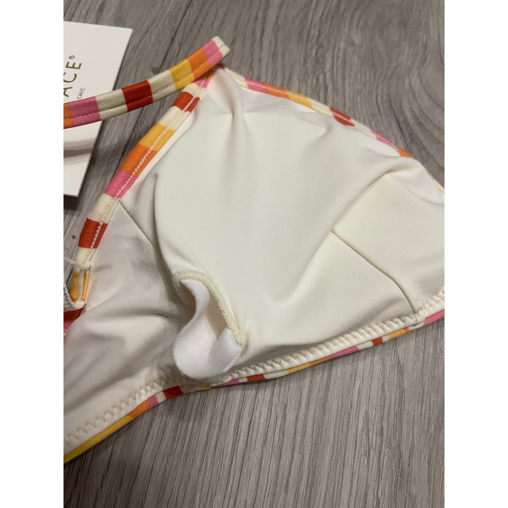 L Space Y2K Retro Swirl Print Bikini Top Pastel Orange Pink Adjustable Strap - Picture 7 of 12